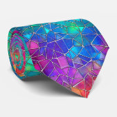 ステンドグラス虹のパターン ネクタイ (ロール)