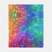 ステンドグラス虹のパターン フリースブランケット (正面)