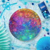 ステンドグラス虹のパターン ペーパープレート (パーティー)