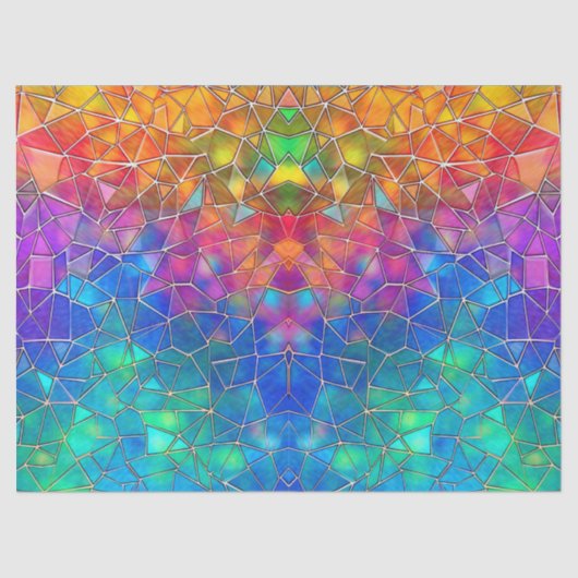 ステンドグラス虹のパターン 薄葉紙 (正面)