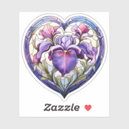 ステンドグラス虹彩ハート シール