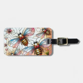 ステンドグラス蜂の荷物タグ ラゲッジタグ (正面横)