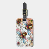 ステンドグラス蜂の荷物タグ ラゲッジタグ (正面縦)