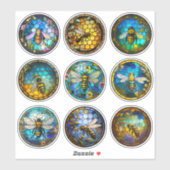 ステンドグラス蜂蜜ミツバチ シール (シート)