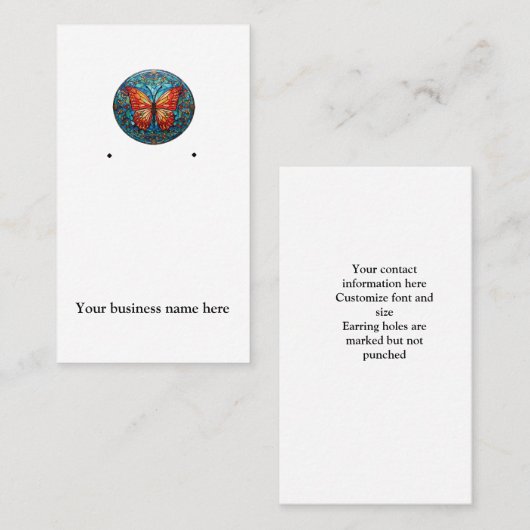ステンドグラス蝶イヤリングカードホルダー 名刺 (正面/裏面)