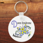 ステンドグラス蝶2ダウン症候群 キーホルダー (正面)