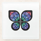 ステンドグラス蝶 ガラスコースター (正面)