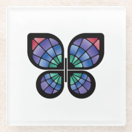 ステンドグラス蝶 ガラスコースター