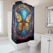 ステンドグラス蝶 シャワーカーテン (インサイチュ)