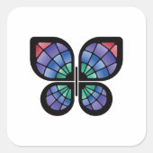 ステンドグラス蝶 スクエアシール (正面)