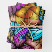 ステンドグラス蝶 ラッピングペーパーシート (インサイチュ)