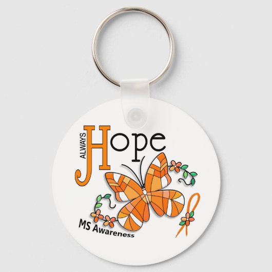 ステンドグラス蝶MS キーホルダー (正面)