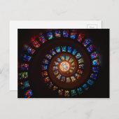 ステンドグラス螺旋窓 ポストカード (正面/裏面)