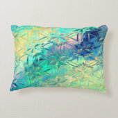 ステンドグラス見たスノーフレークカラフルかわいい アクセントクッション (裏面)