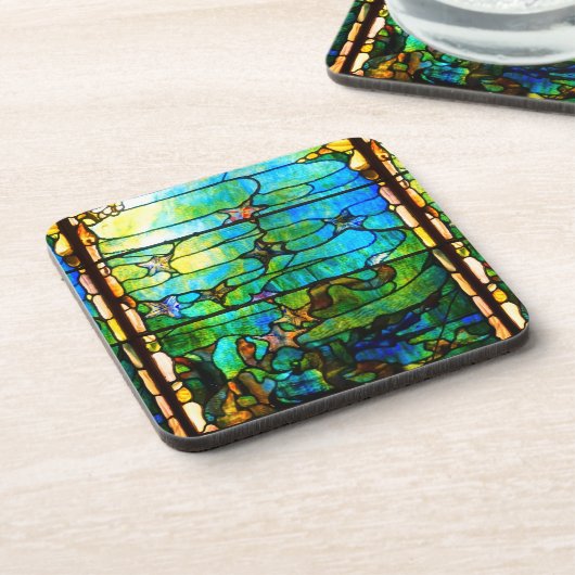 ステンドグラス見たティファニーの窓ヒトデの海 コースター (左側)
