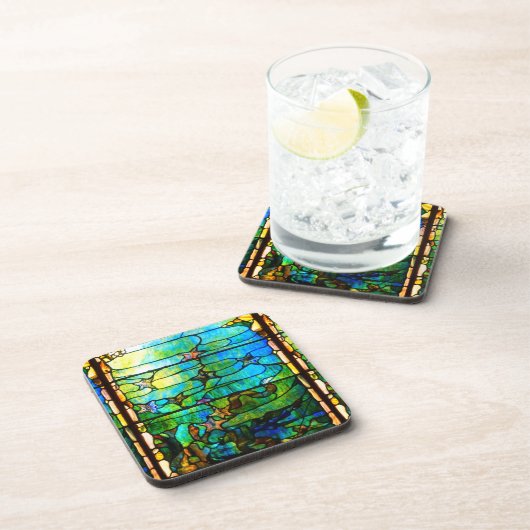 ステンドグラス見たティファニーの窓ヒトデの海 コースター (右側)