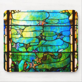 ステンドグラス見たティファニーの窓ヒトデの海 マウスパッド