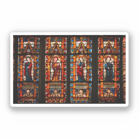 ステンドグラス詳細、トルーズ大聖堂 シール (正面)