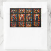 ステンドグラス詳細、トルーズ大聖堂 長方形シール (バッグ)