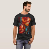 ステンドグラス赤いバラ Tシャツ (正面フル)