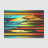 ステンドグラス赤い緑のcattailsアートワーク 薄葉紙 (正面)