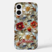ステンドグラス赤い花 Case-Mate iPhoneケース (裏面)