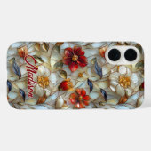 ステンドグラス赤い花 Case-Mate iPhoneケース (裏面 (横))