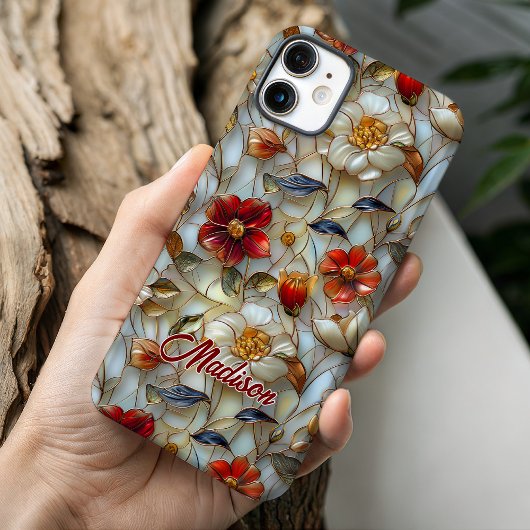 ステンドグラス赤い花 Case-Mate iPhoneケース