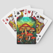 ステンドグラス赤きのこ類の接種ファンタジー トランプ (裏面)