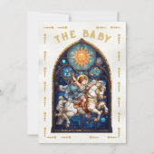 ステンドグラス赤ちゃんシャワータロットカード 招待状 (正面)