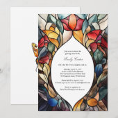 ステンドグラス赤ちゃんシャワー招待状 | エレガント 招待状 (正面/裏面)