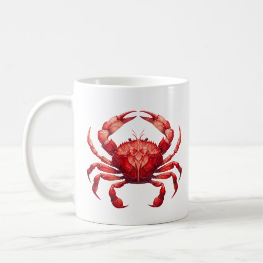 ステンドグラス赤カニ コーヒーマグカップ (左)