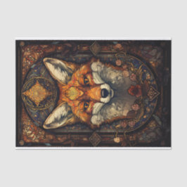 ステンドグラス赤キツネ2 薄葉紙