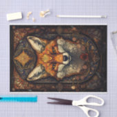 ステンドグラス赤キツネ2 薄葉紙 (クラフト)