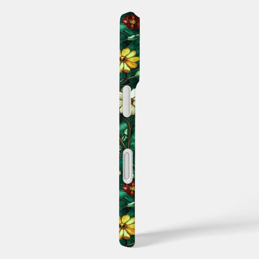 ステンドグラス赤ターコイズ花 Case-Mate iPhoneケース (裏面 / 右)