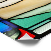 ステンドグラス赤ポピー花ブーケ ポスター (コーナー)