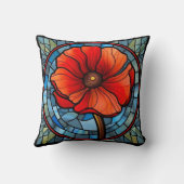 ステンドグラス赤ポピー クッション (裏面)