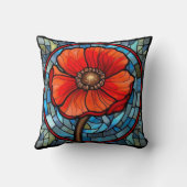 ステンドグラス赤ポピー クッション (裏面)