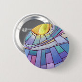 ステンドグラス輝く太陽の空 缶バッジ (正面&裏面)