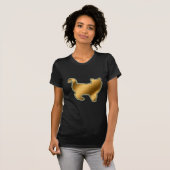 ステンドグラス金ゴールド猫 Tシャツ (正面フル)