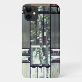 ステンドグラス金属ルックシルバーグレーブラック iPhone 11 ケース