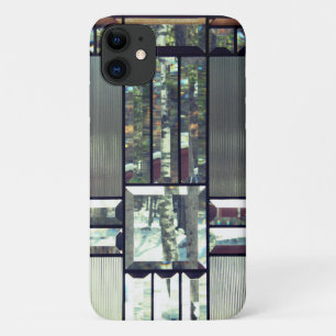 ステンドグラス金属ルックシルバーグレーブラック iPhone 11 ケース