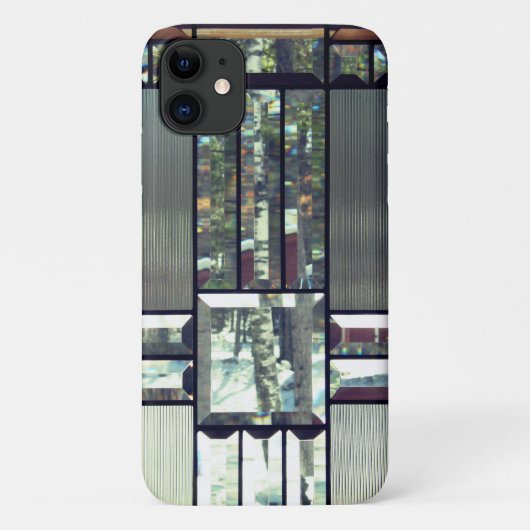 ステンドグラス金属ルックシルバーグレーブラック Case-Mate iPhoneケース (裏面)