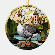 ステンドグラス間抜けアート、ガチョウのステンドグラス