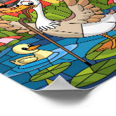 ステンドグラス間抜けアート、ガチョウのステンドグラス ポスター (角)