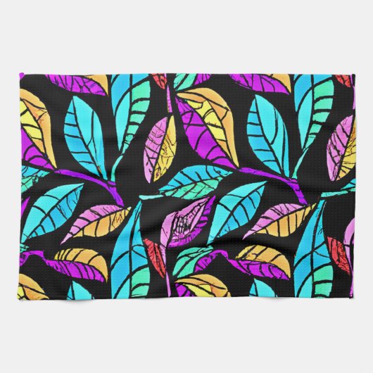 ステンドグラス離れデザイン キッチンタオル (横)