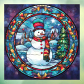ステンドグラス雪だるま窓貼り ウィンドウサイン (シート3)