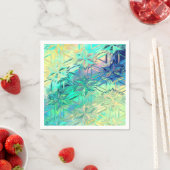 ステンドグラス雪片カラフルかわいいパステル スタンダードカクテルナプキン (インサイチュ)