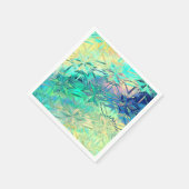 ステンドグラス雪片カラフルかわいいパステル スタンダードカクテルナプキン (角)