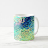 ステンドグラス雪片カラフルかわいい コーヒーマグカップ (正面右)